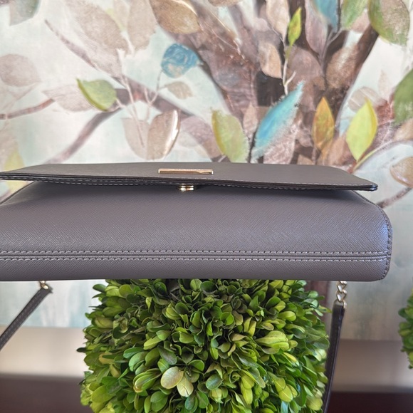 KATE SPADE♠️New York "Alek" TIDEN PLACE🩶CLIFF GREY🩶SAFFIANO LEATHER BAG🌟EUC🌟 - Picture 10 of 17